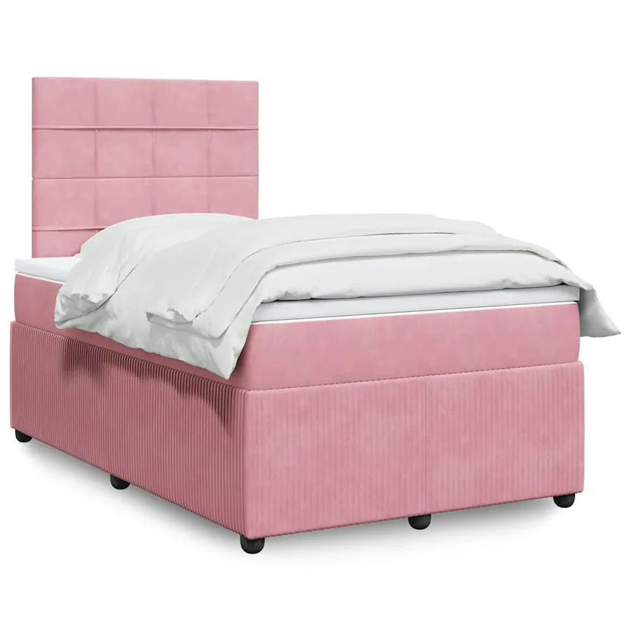 Sommier à lattes de lit avec matelas Rose 120x200 cm Velours