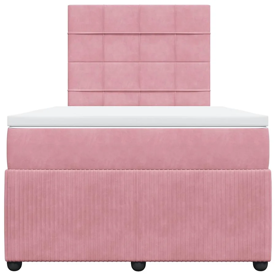 Sommier à lattes de lit avec matelas Rose 120x200 cm Velours - 4