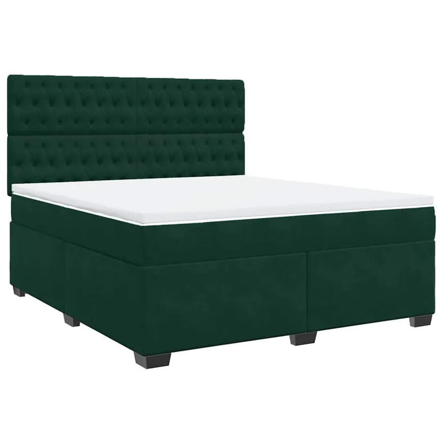 Sommier à lattes de lit et matelas Vert foncé 180x200cm Velours - 2