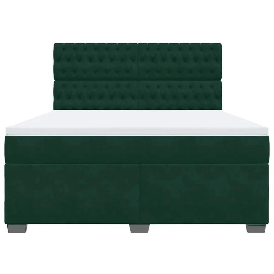 Sommier à lattes de lit et matelas Vert foncé 180x200cm Velours - 4