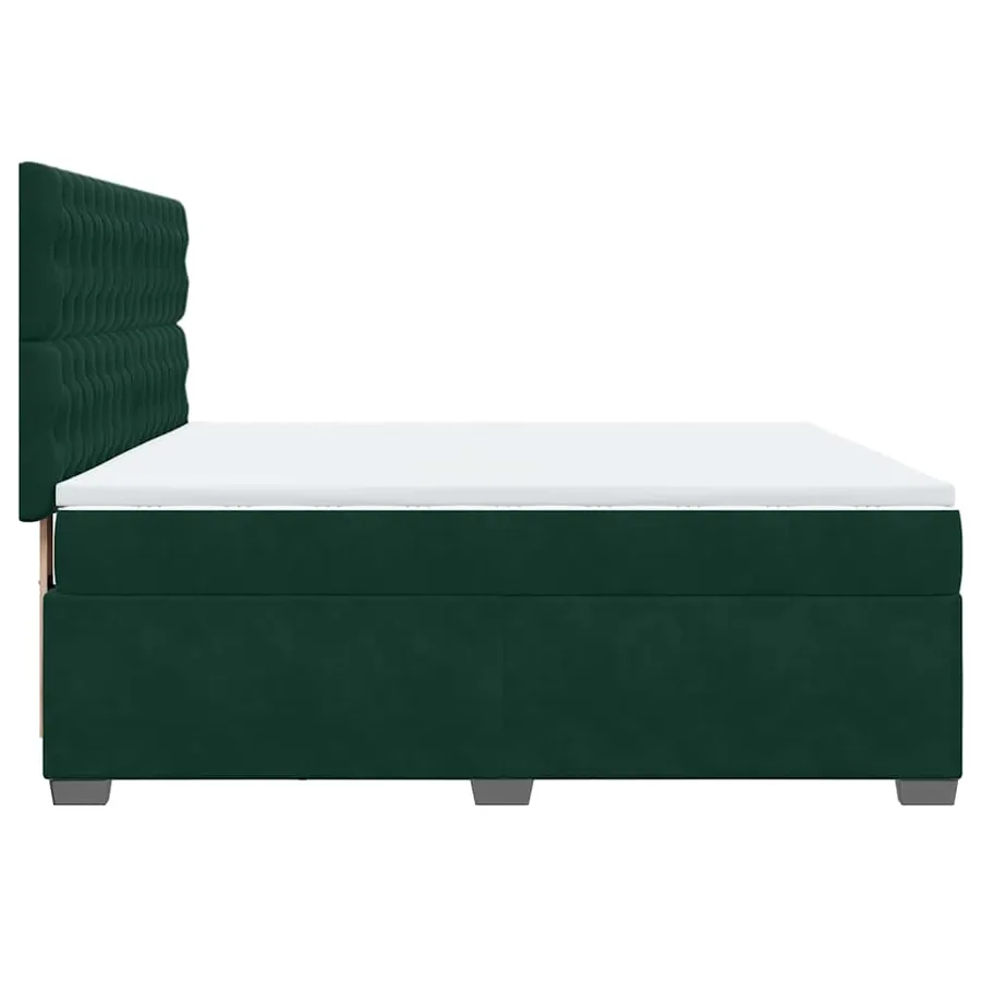 Sommier à lattes de lit et matelas Vert foncé 180x200cm Velours - 9
