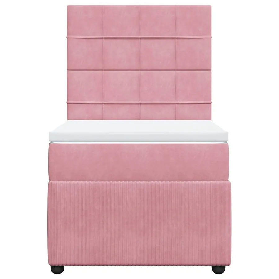 Sommier à lattes de lit avec matelas Rose 90x190 cm Velours - 4