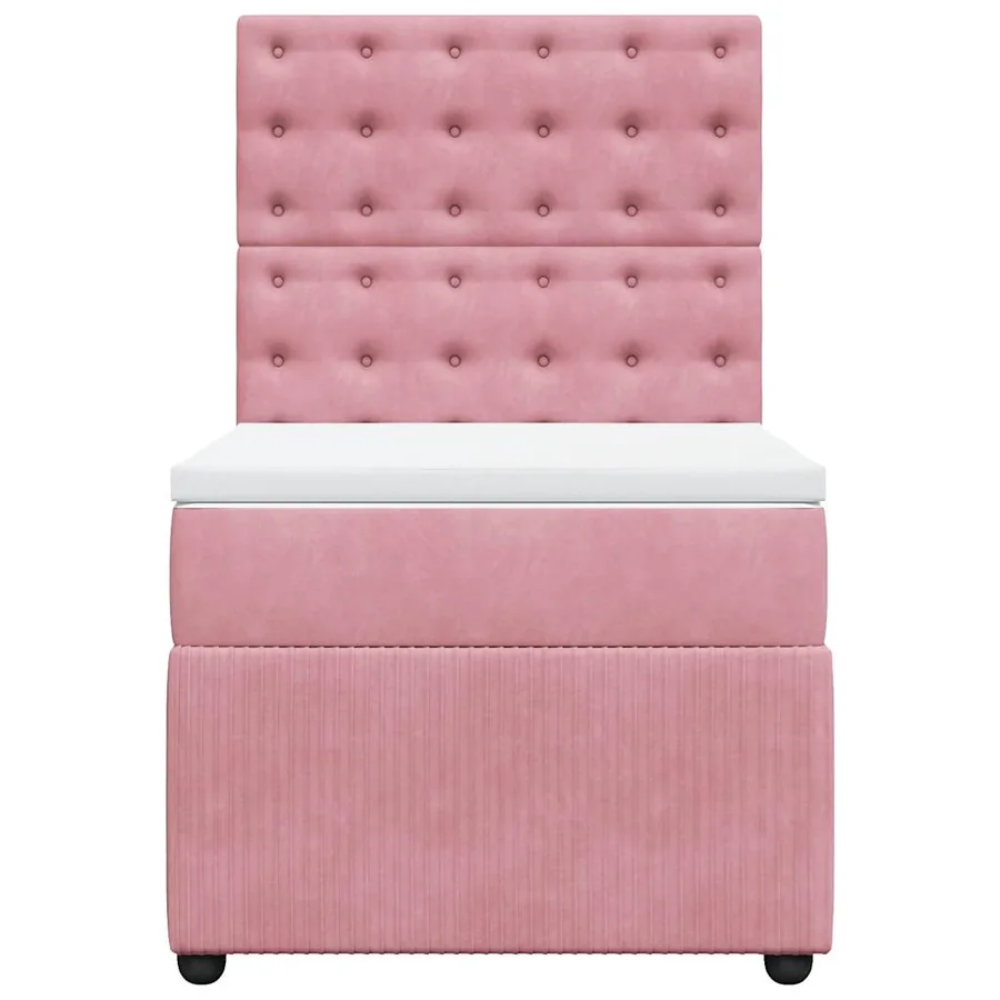 Sommier à lattes de lit avec matelas Rose 90x190 cm Velours - 4
