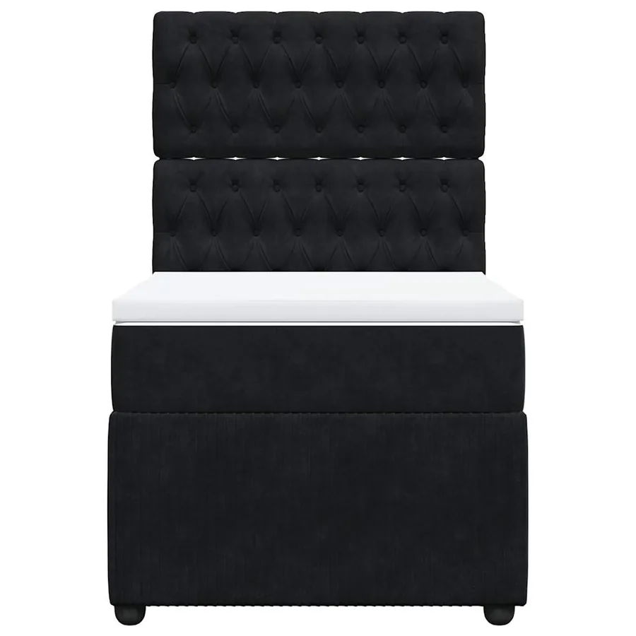 Sommier à lattes de lit avec matelas Noir 90x200 cm Velours - 4