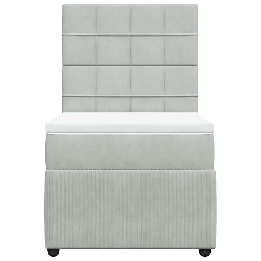 Sommier à lattes de lit et matelas Gris clair 90x200 cm Velours - 4