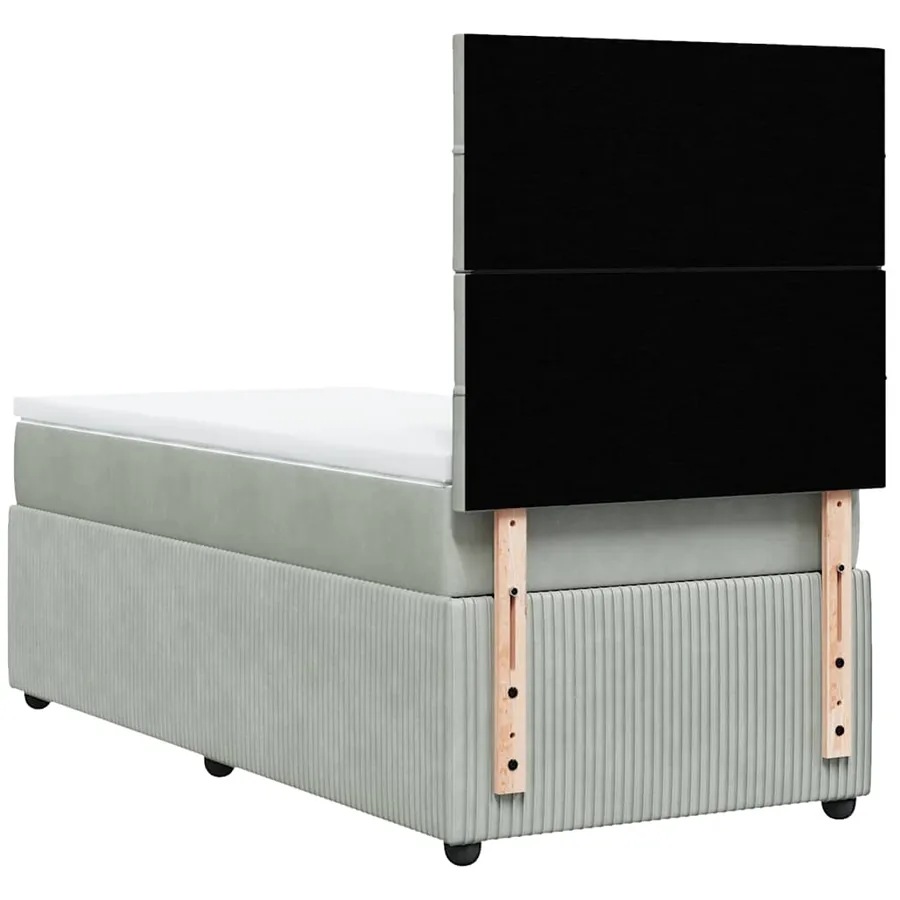 Sommier à lattes de lit et matelas Gris clair 90x200 cm Velours - 6