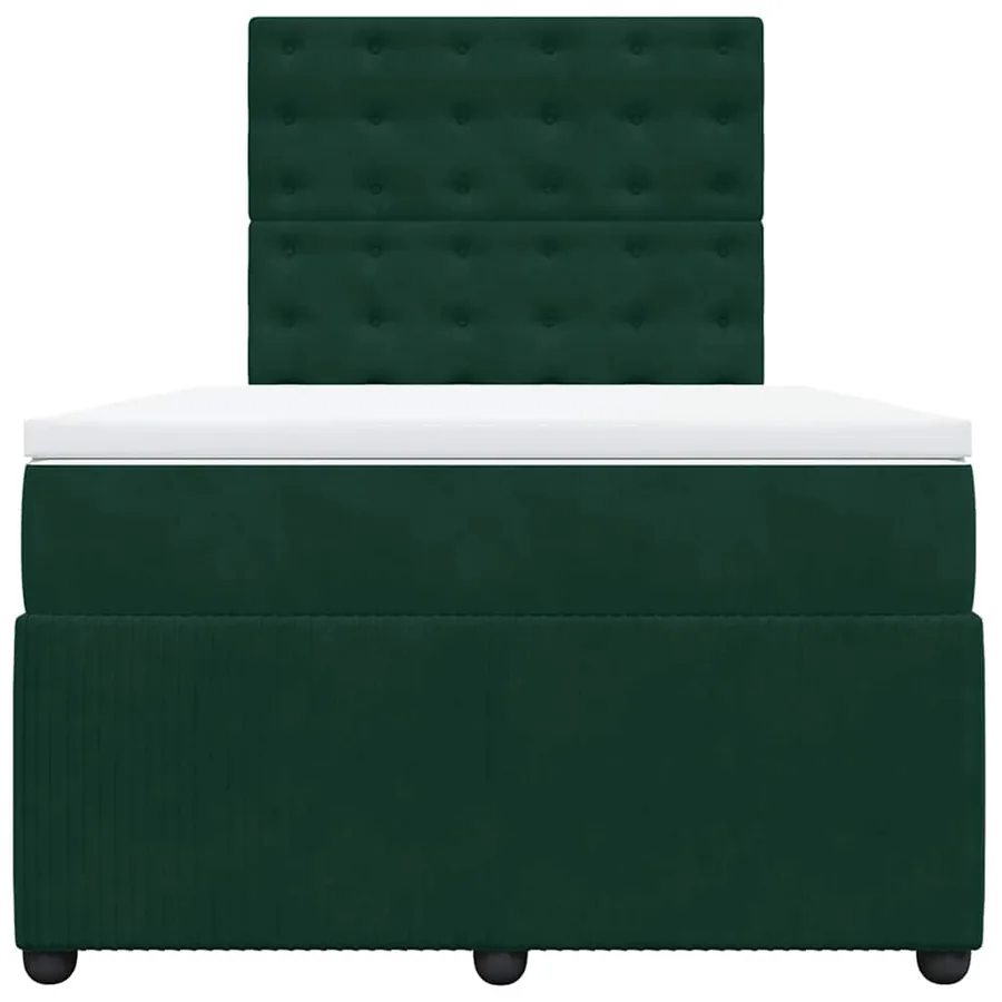 Sommier à lattes de lit avec matelas vert foncé 120x190 cm - 4