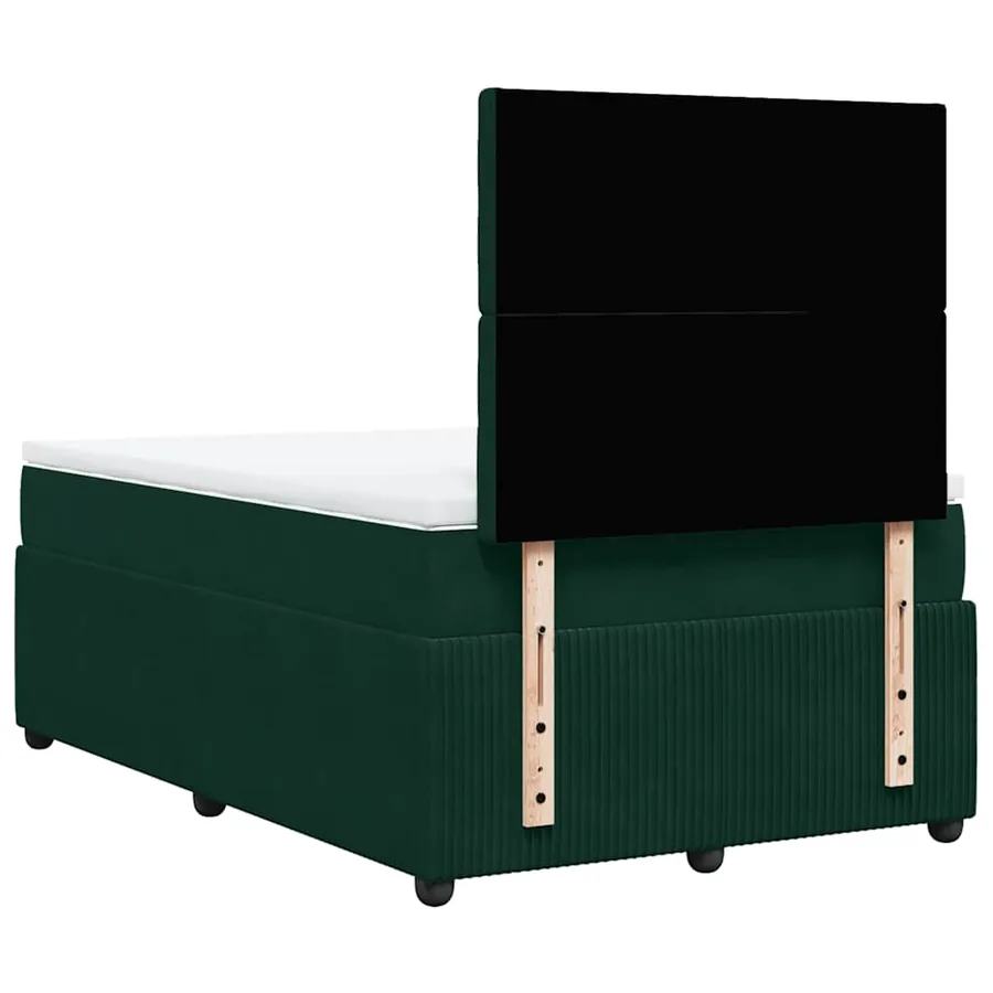 Sommier à lattes de lit avec matelas vert foncé 120x190 cm - 6