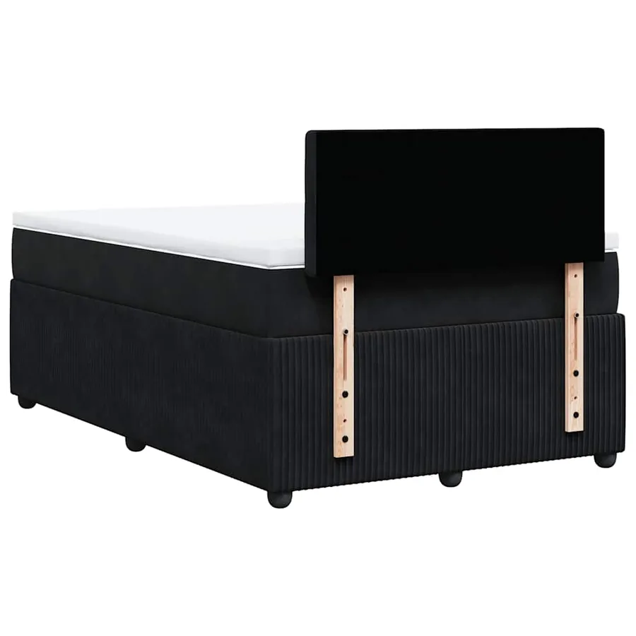 Sommier à lattes de lit avec matelas noir 120x190 cm velours - 10
