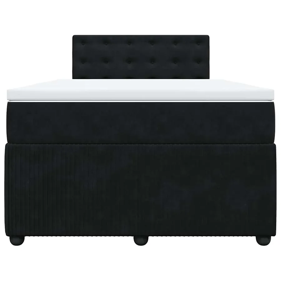Sommier à lattes de lit avec matelas noir 120x190 cm velours - 4
