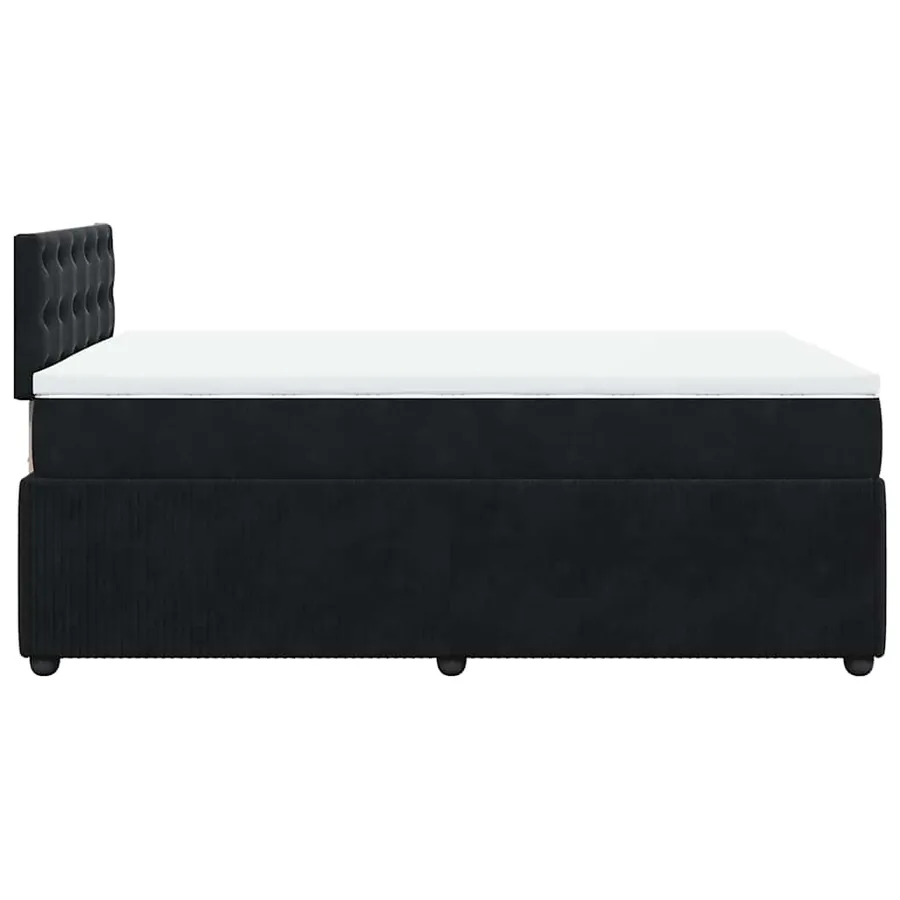 Sommier à lattes de lit avec matelas noir 120x190 cm velours - 9