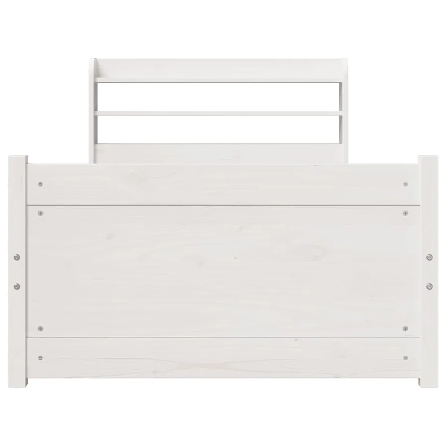 Cadre de lit avec tête de lit sans matelas blanc 100x200 cm - 4