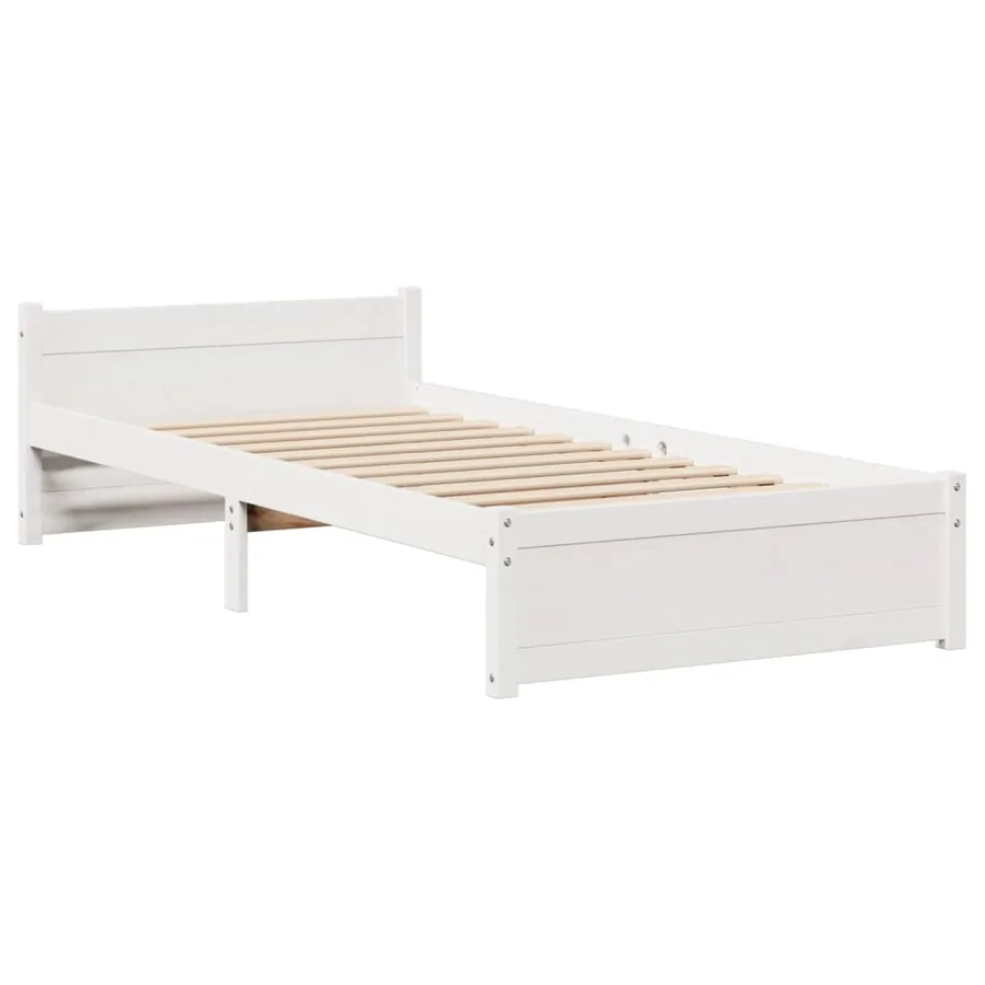 Cadre de lit avec tête de lit sans matelas blanc 100x200 cm - 5