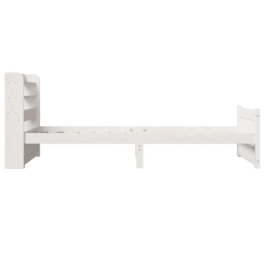 Cadre de lit avec tête de lit sans matelas blanc 100x200 cm - 7