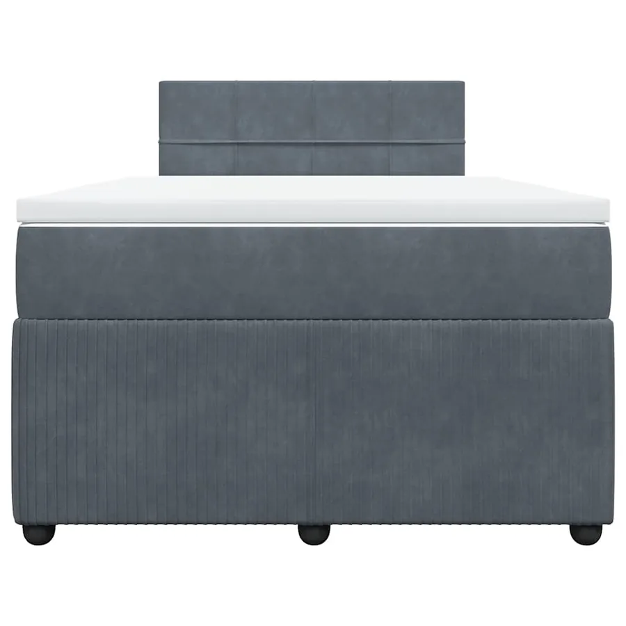 Sommier à lattes de lit et matelas gris foncé 120x190cm velours - 4