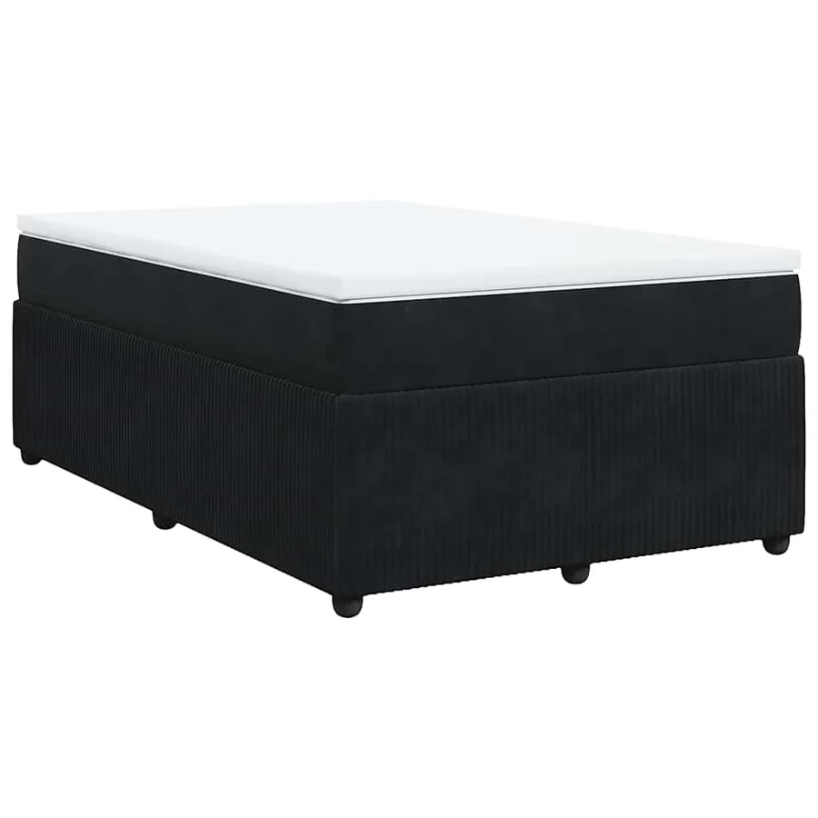 Sommier à lattes de lit avec matelas noir 120x190 cm velours - 2