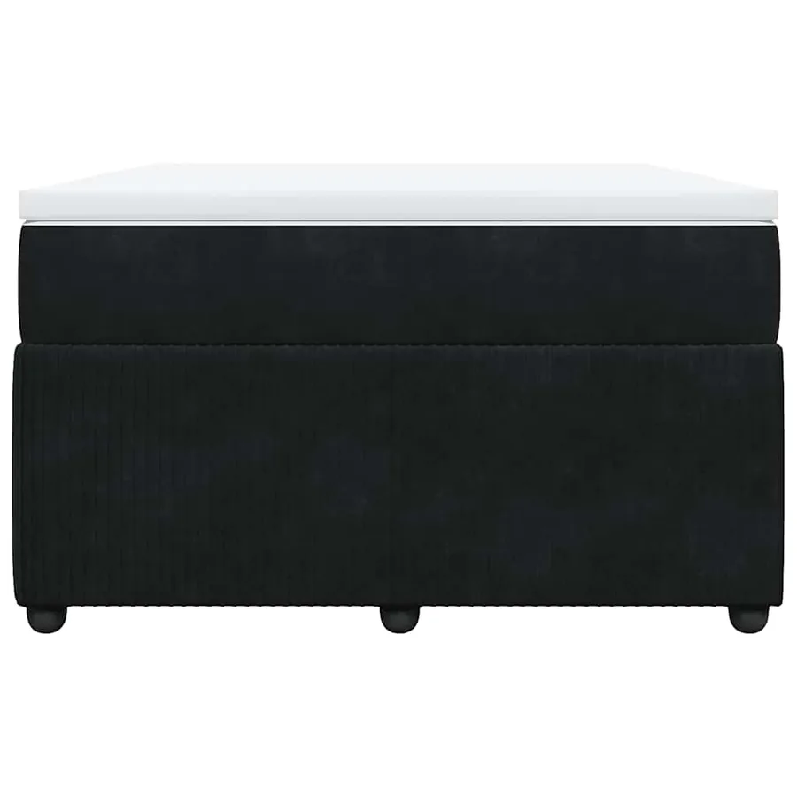 Sommier à lattes de lit avec matelas noir 120x190 cm velours - 4