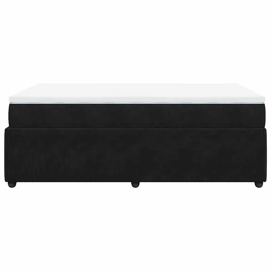 Sommier à lattes de lit avec matelas noir 120x190 cm velours - 8