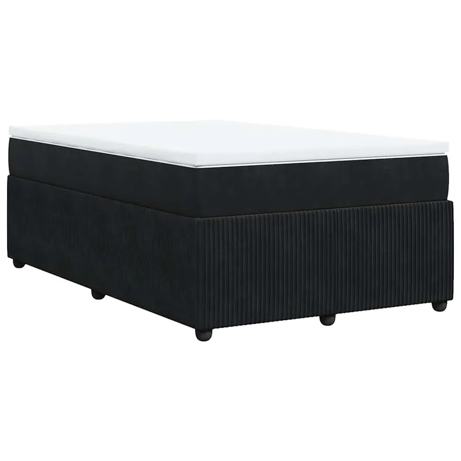 Sommier à lattes de lit avec matelas noir 120x190 cm velours - 9