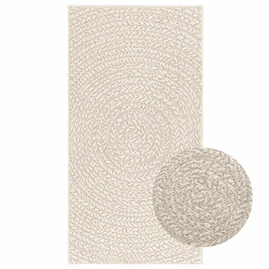 Tapis ZIZUR crème 60x110 cm aspect de jute intérieur extérieur