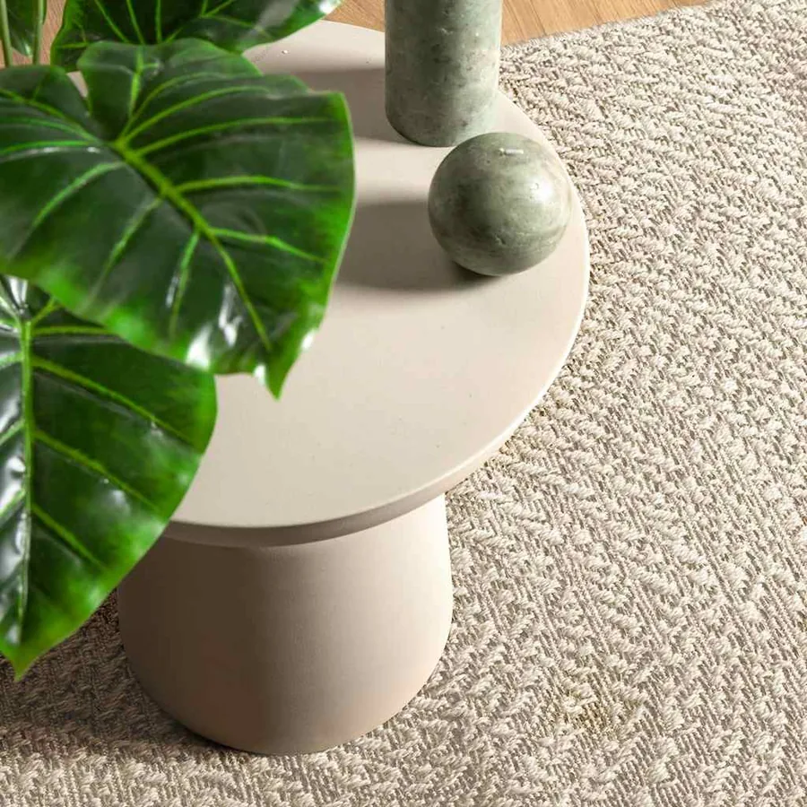 Tapis ZIZUR crème 60x110 cm aspect de jute intérieur extérieur - 2