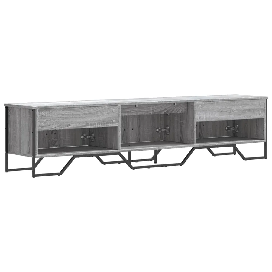 Meuble TV sonoma gris 180x34x41 cm bois d'ingénierie - 6