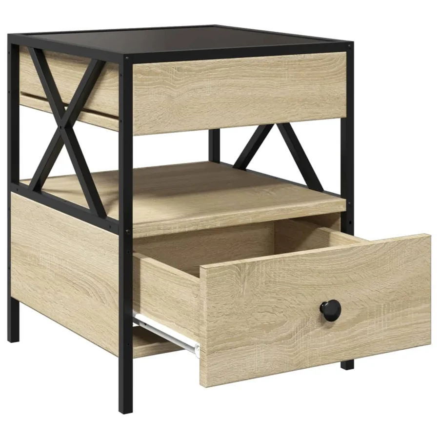 Table de chevet avec LED infini chêne sonoma 40x40x51 cm - 12