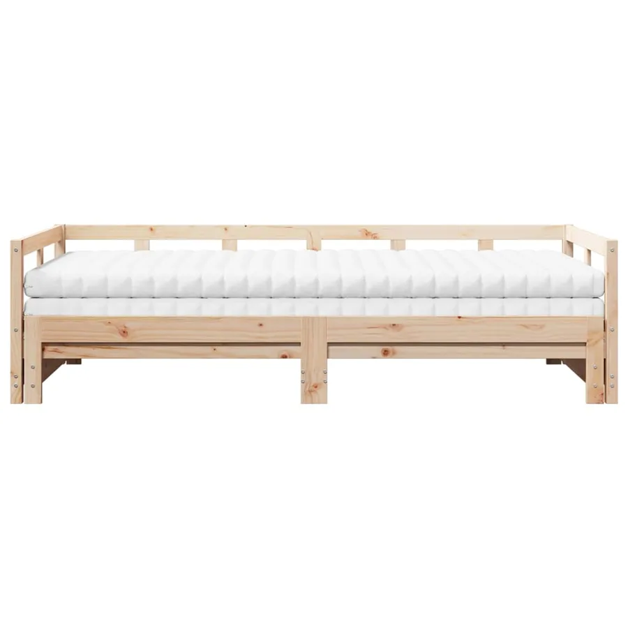 Lit de jour et lit gigogne et matelas 90x190 cm bois pin massif - 4