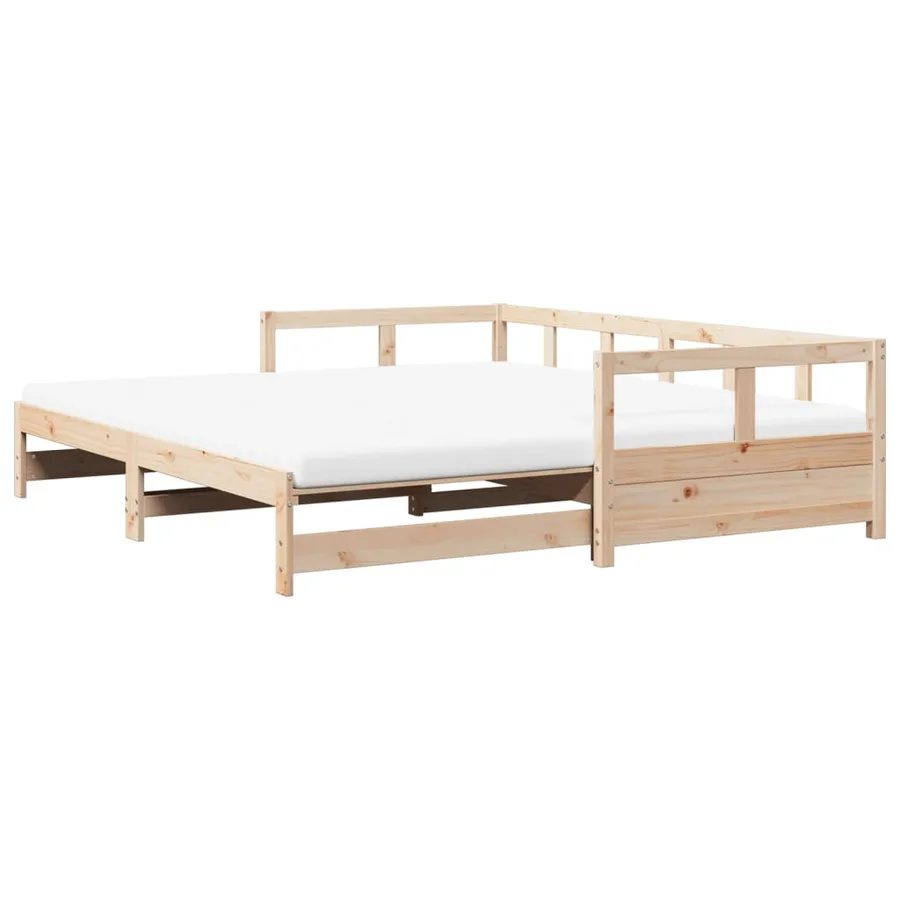 Lit de jour et lit gigogne et matelas 90x190 cm bois pin massif - 7