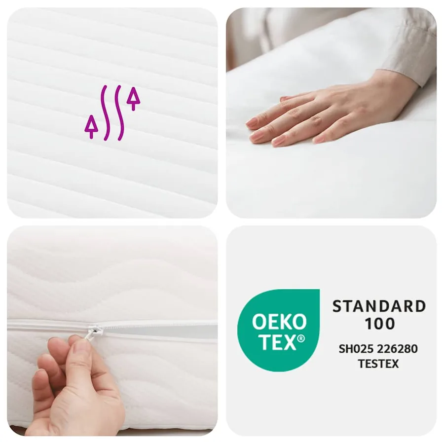Matelas en mousse blanc 180x210 cm dureté H2 H3 - 8