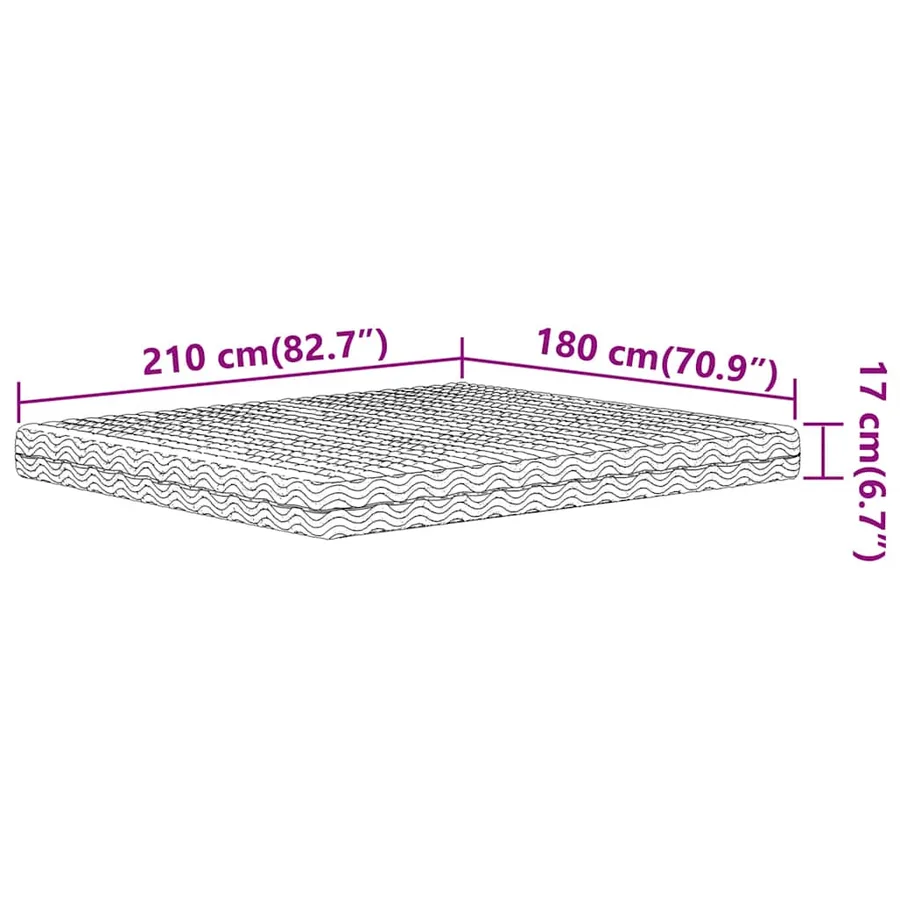 Matelas en mousse blanc 180x210 cm dureté H2 H3 - 9