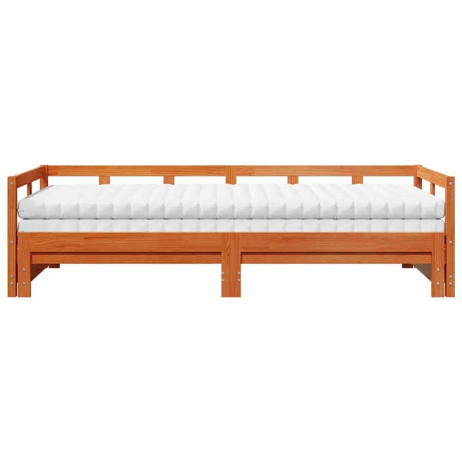 Lit de jour et lit gigogne et matelas 90x190 cm bois pin massif - 4