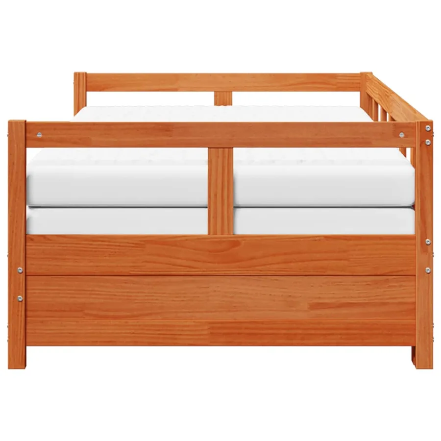 Lit de jour et lit gigogne et matelas 90x190 cm bois pin massif - 5