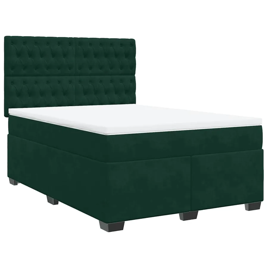 Sommier à lattes de lit et matelas Vert foncé 160x200cm Velours - 3