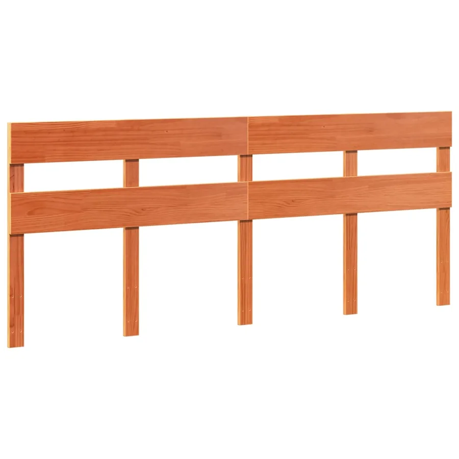 Cadre de lit sans matelas cire marron 200x200cm bois pin massif - 5