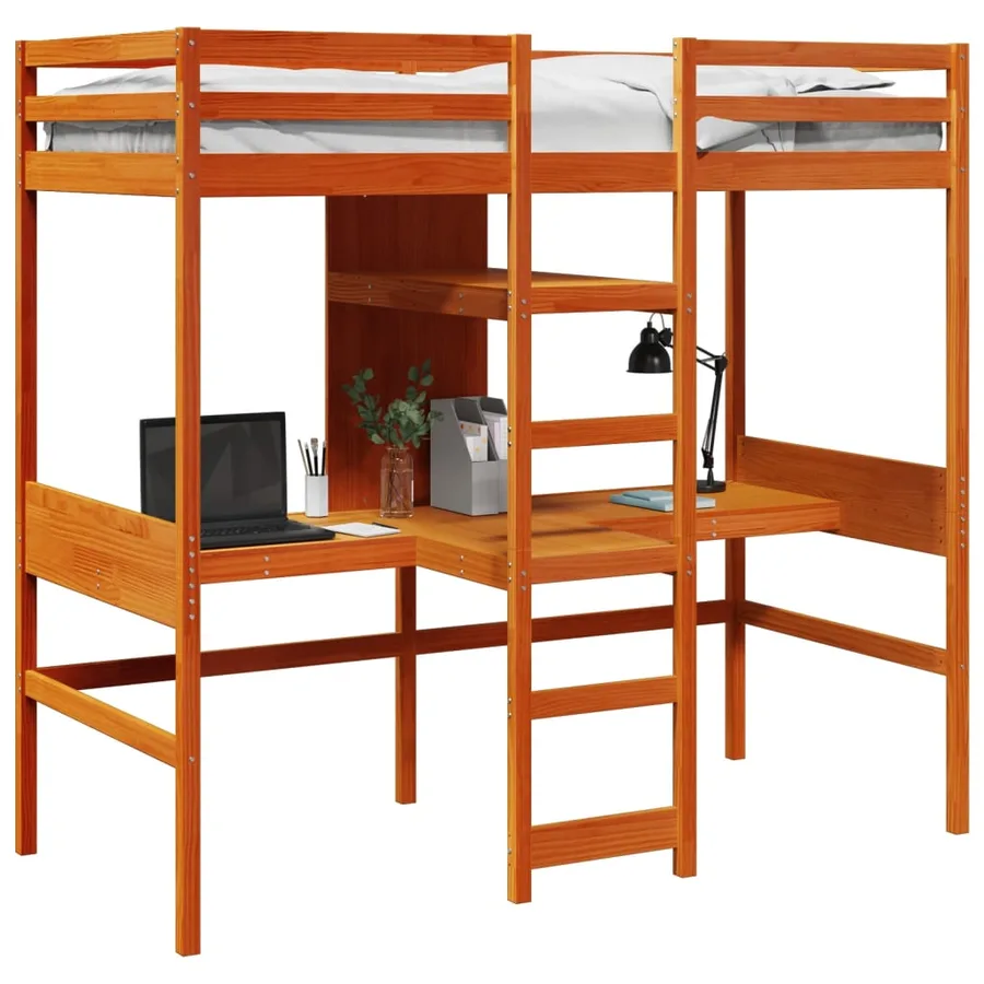 Cadre de lit superposé sans matelas 90x190cm bois de pin massif - 4