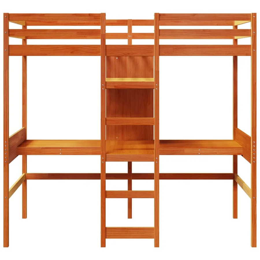 Cadre de lit superposé sans matelas 90x190cm bois de pin massif - 5
