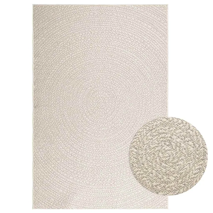 Tapis ZIZUR crème 140x200 cm aspect de jute intérieur extérieur