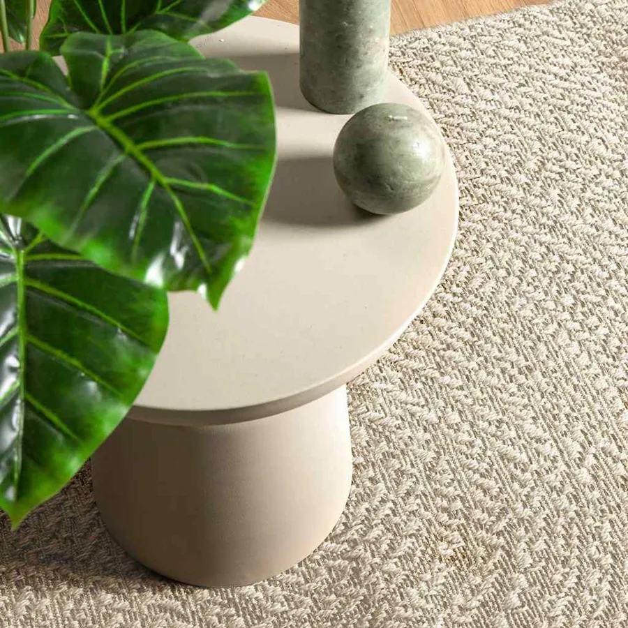 Tapis ZIZUR crème 80x200 cm aspect de jute intérieur extérieur - 2