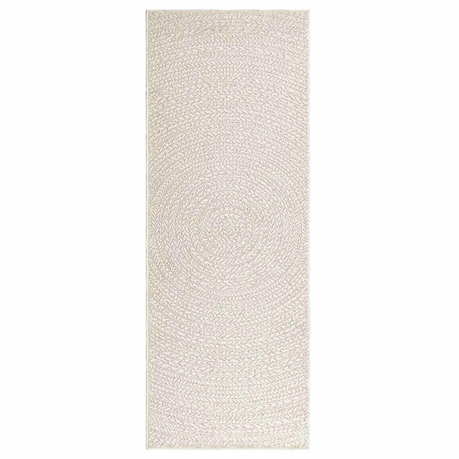 Tapis ZIZUR crème 80x200 cm aspect de jute intérieur extérieur - 3