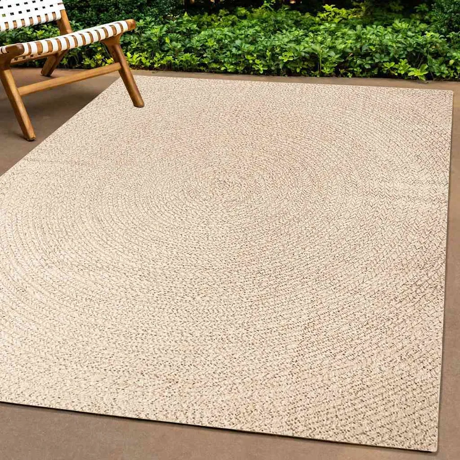 Tapis ZIZUR beige 80x150 cm aspect de jute intérieur extérieur - 3