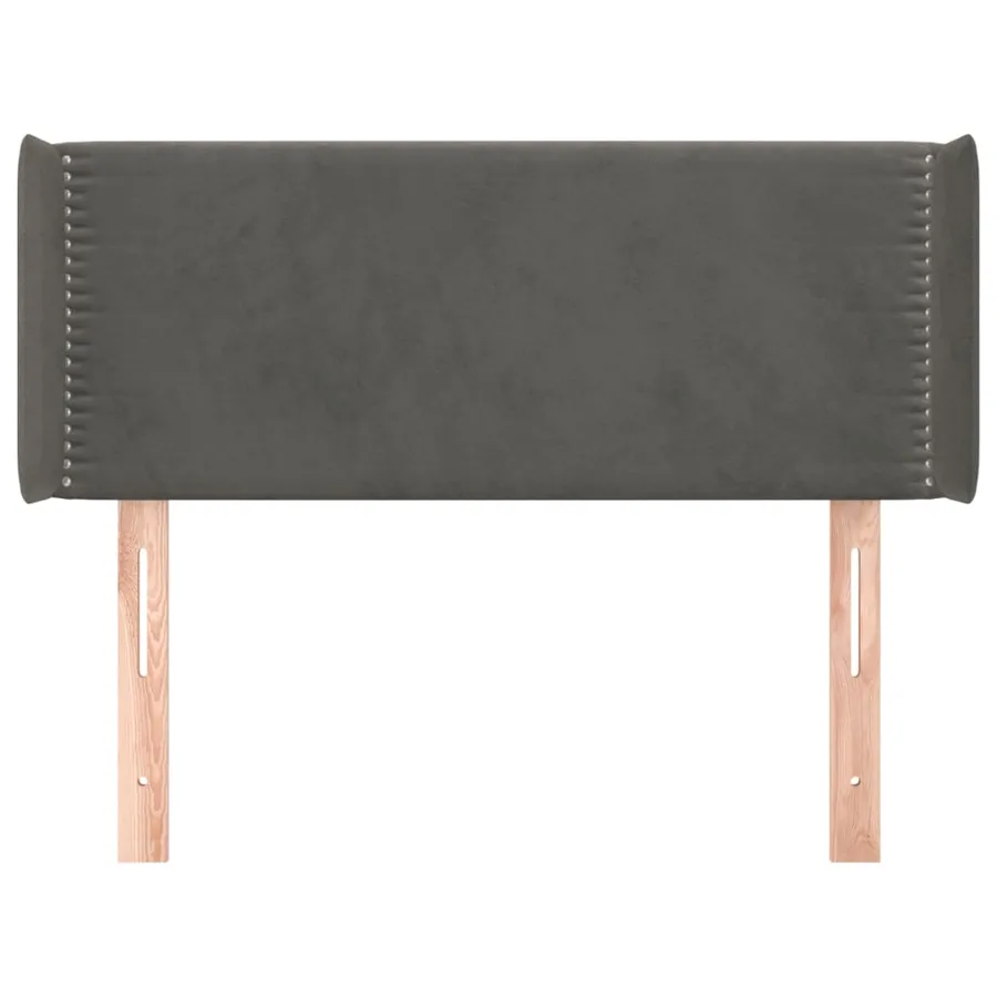 Tête de lit avec oreilles Gris foncé 103x16x78/88 cm Velours - 3