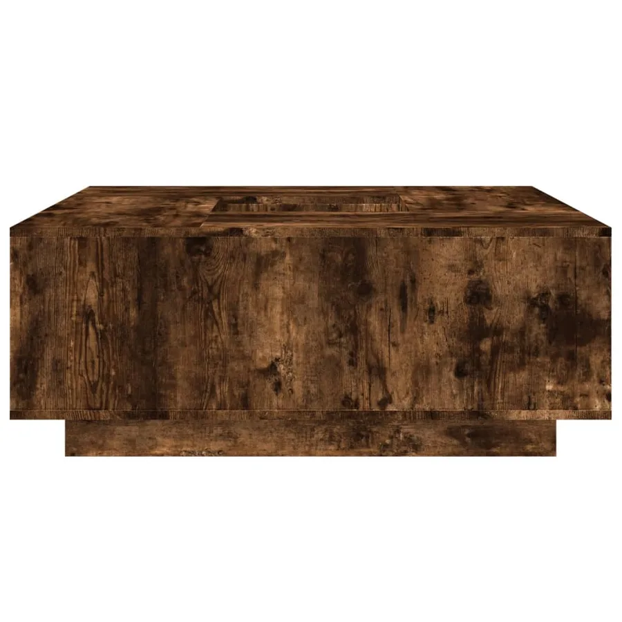 Table basse chêne fumé 100x100x40 cm bois d'ingénierie - 5