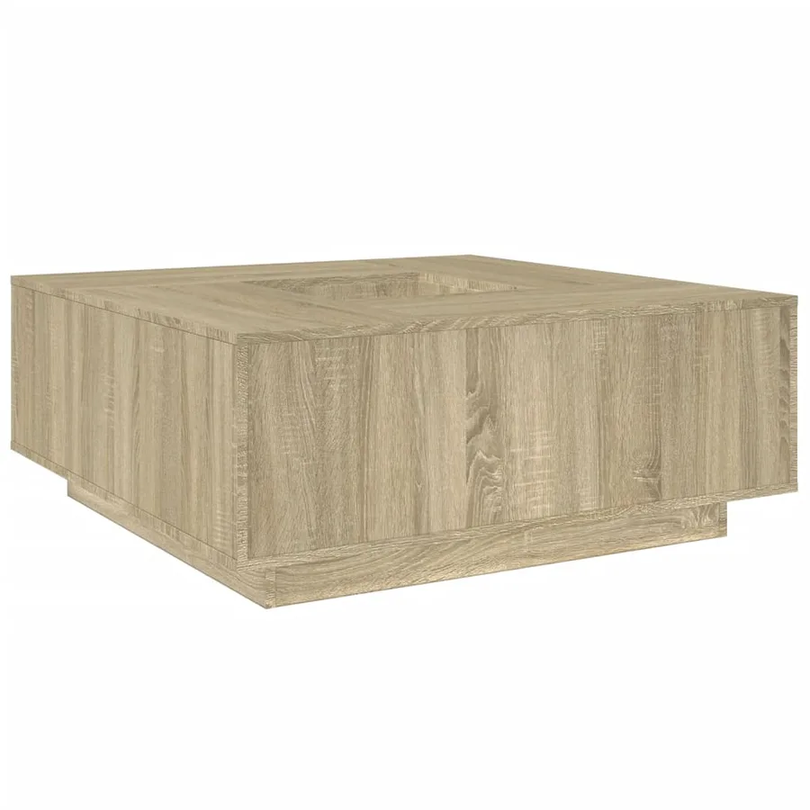 Table basse chêne sonoma 100x100x40 cm bois d'ingénierie - 2