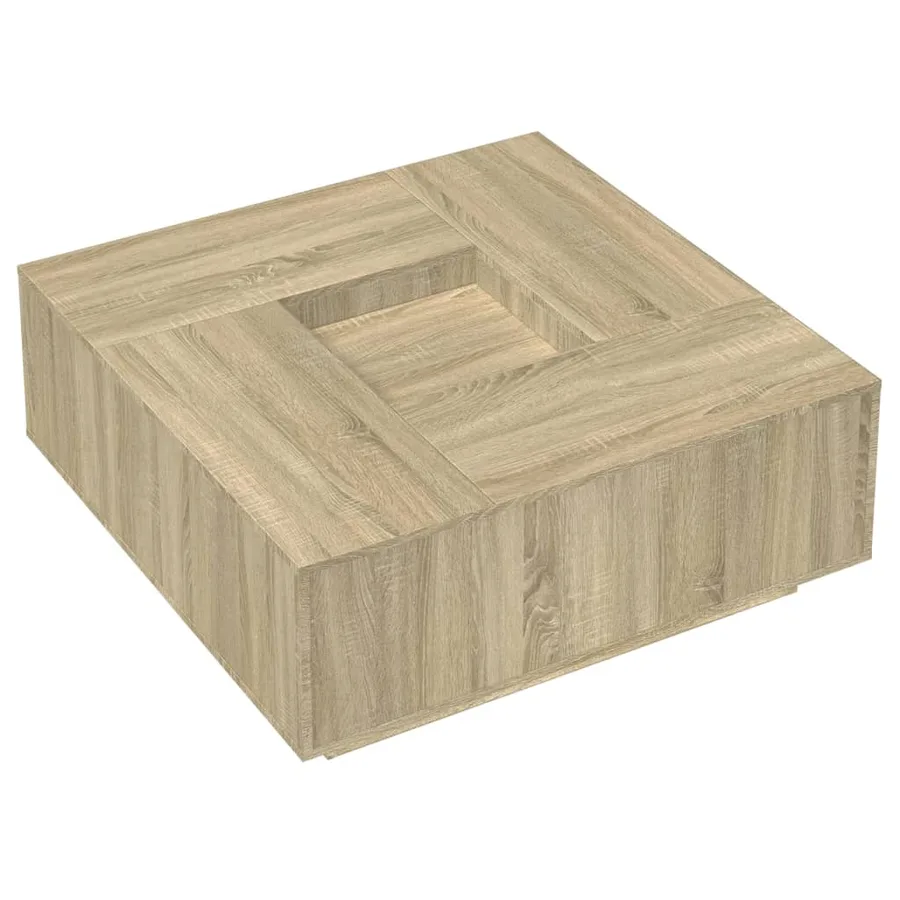 Table basse chêne sonoma 100x100x40 cm bois d'ingénierie - 4