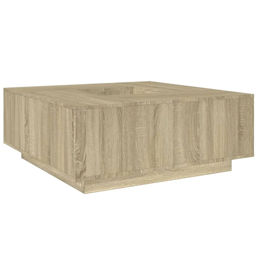Table basse chêne sonoma 100x100x40 cm bois d'ingénierie - 7