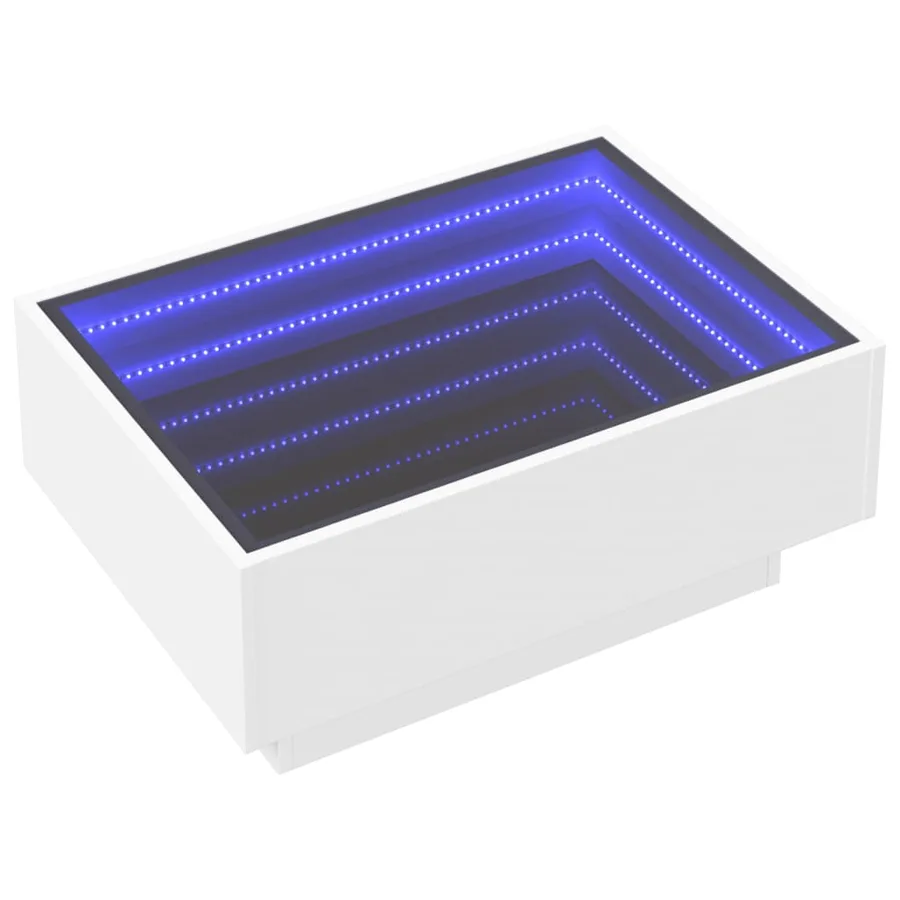 Table basse avec LED blanc 70x50x30 cm bois d'ingénierie - 3