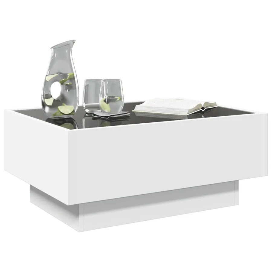 Table basse avec LED blanc 70x50x30 cm bois d'ingénierie - 5