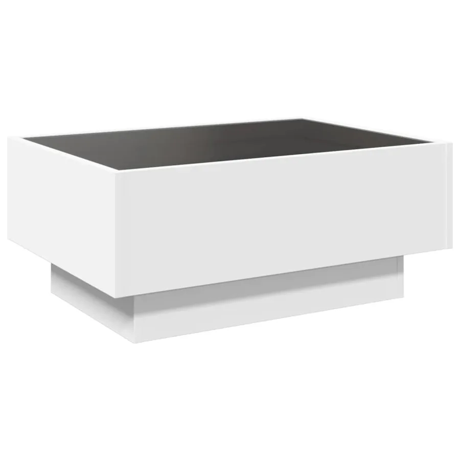 Table basse avec LED blanc 70x50x30 cm bois d'ingénierie - 8