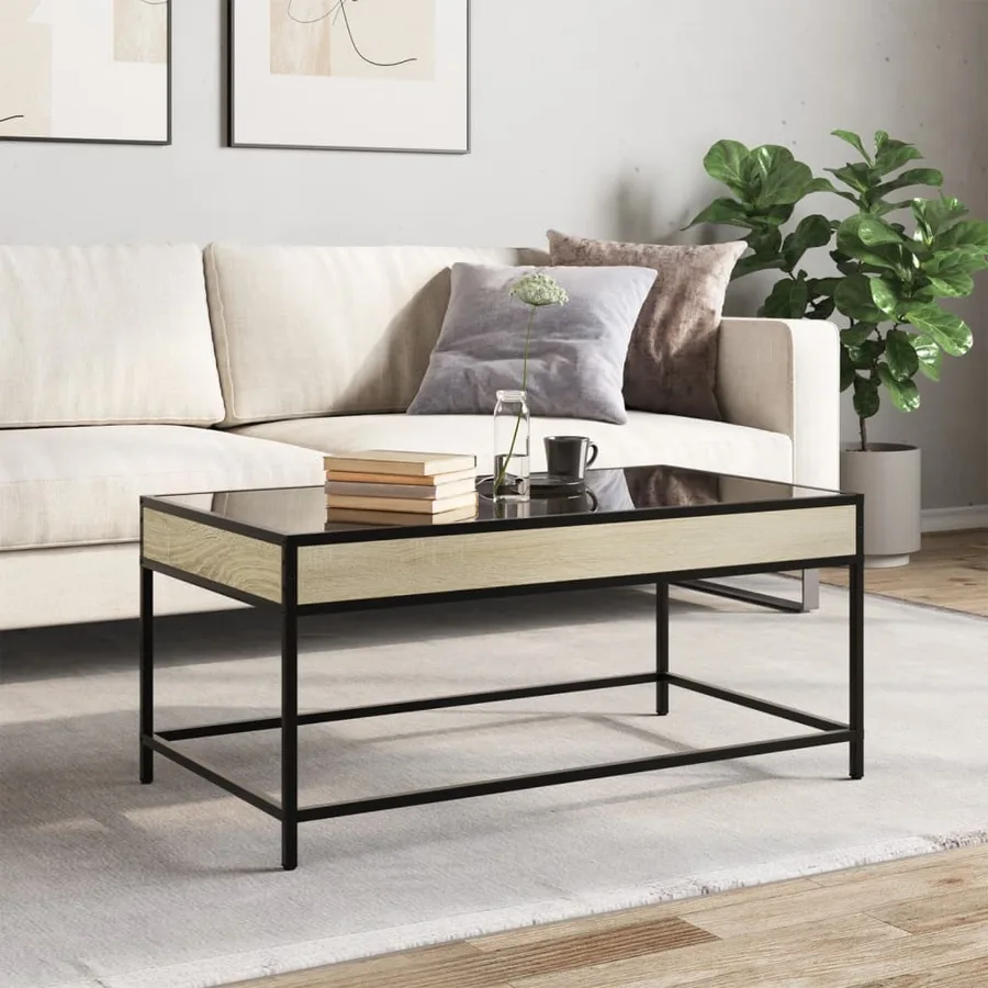 Table basse avec LED infini chêne sonoma 90x50x41 cm - 4